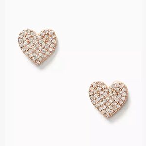 Kate Spade Gold Heart Pave Earrings